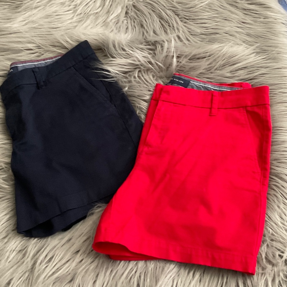 Tommy Hilfiger Women's Red and Blue Bermudas